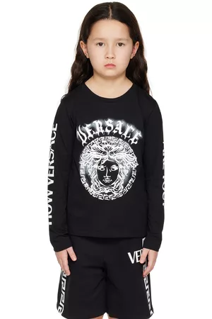 VERSACE Kids Black Medusa Long Sleeve T-Shirt