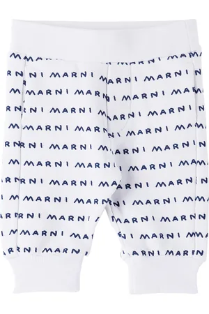 Marni Trousers - Baby White Printed Sweatpants