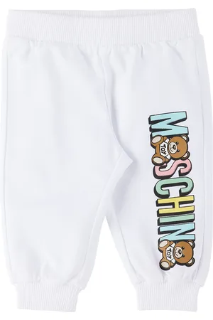 Moschino Trousers - Baby White Printed Sweatpants