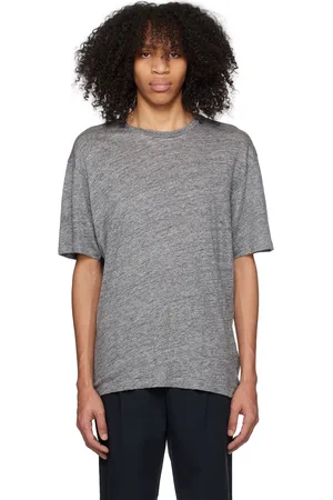 Sunspel Men T-shirts - Gray Crewneck T-Shirt