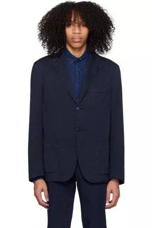 Sunspel Navy Unstructured Blazer
