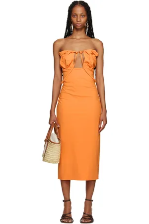 Jacquemus Women Midi Dresses - Orange Le Raphia 'La Robe Bikini' Midi Dress