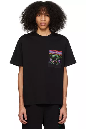 VERSACE Black V-Emblem Garden T-Shirt