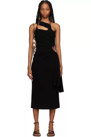 Jacquemus Women Midi Dresses - Black Le Raphia 'La Robe Abanada' Midi Dress