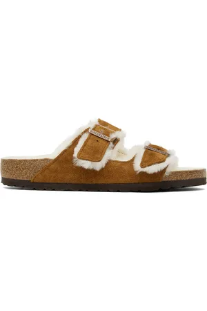 Birkenstock Men Sandals - Tan Arizona Shearling Sandals