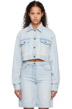 SYSTEM Blue Cropped Denim Jacket