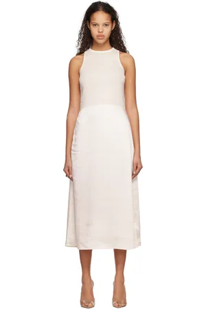 HUGO BOSS Off-White Paneled Midi Dress