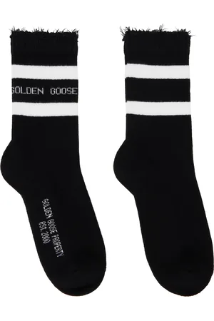 Golden Goose Men Socks - Black Logo Socks