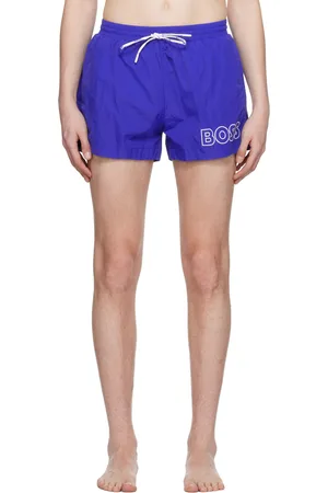 HUGO BOSS Blue Printed Swim Shorts