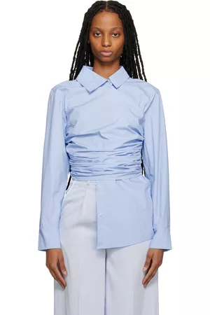 Elleme Blue Draped Blouse