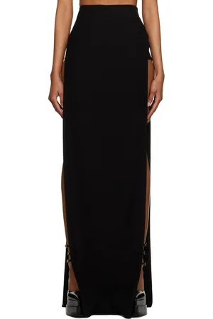 Monot Black Vented Maxi Skirt