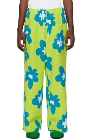 BONSAI Green & Blue Bloom Super Loose Lounge Pants
