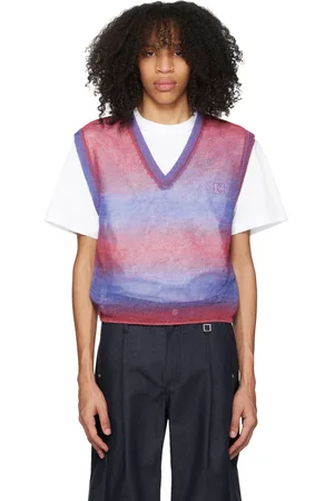 WOOYOUNGMI Pink & Purple Gradient Stripe Vest