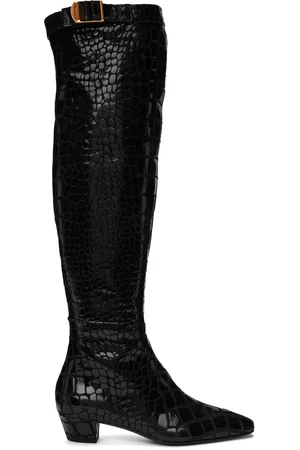 Tom Ford Black Printed Leather Boots