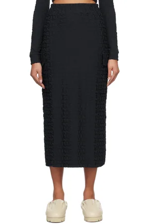 SUNNEI Navy Overlapped Midi Skirt