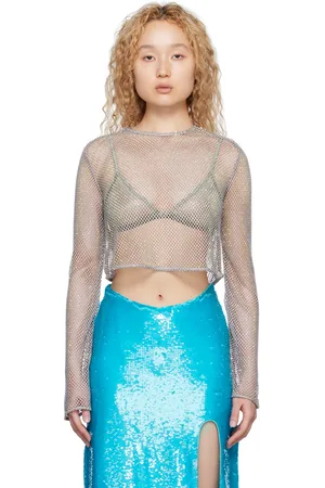 Ganni Silver Embellished Blouse