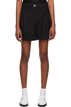 Ganni Black Drapey Shorts