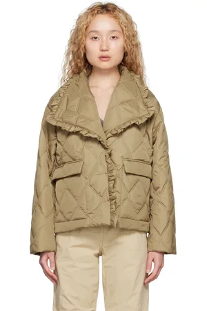Ganni Khaki Frill Edge Jacket