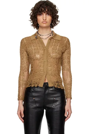 Acne Studios Brown Semi-Sheer Cardigan