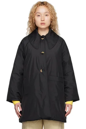 Ganni Black Oversized Reversible Coat