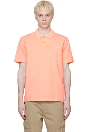 HUGO BOSS Men Polo Shirts - Orange Embroidered Polo
