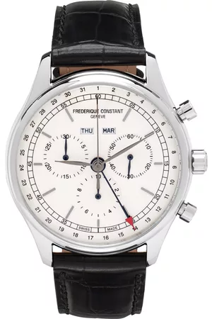 Frederique Constant Men Watches - Black & Silver Classics Triple Calendar Watch