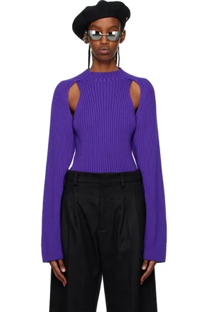 Jean Paul Gaultier Women Jumpers - Purple Cutout Sweater