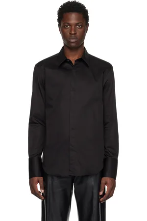 Salvatore Ferragamo Men Shirts - Black Regular Fit Shirt