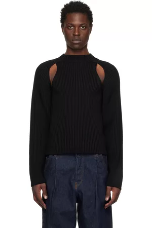 Jean Paul Gaultier Men Jumpers - Black Cutout Sweater