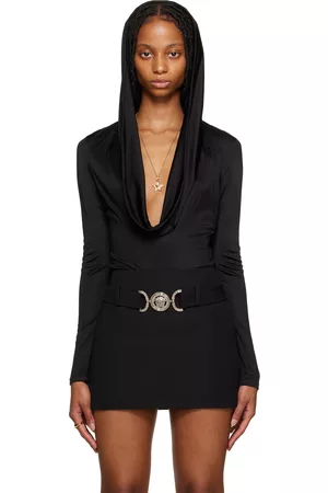 VERSACE Women Bodies - Black Hooded Bodysuit