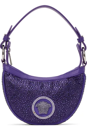 VERSACE Purple Mini Crystal Repeat Bag