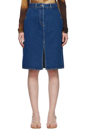 Saks Potts Blue Zoe Denim Midi Skirt