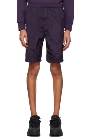 Stone Island Men Shorts - Purple Concealed Drawstring Shorts