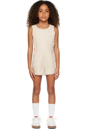 Chloé Kids Off-White Cutout Romper