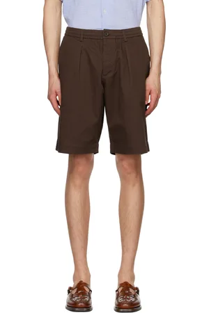 Universal Works Men Shorts - Brown Embroidered Shorts
