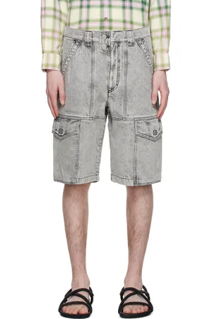 Isabel Marant Men Shorts - Gray Jemuel Denim Shorts
