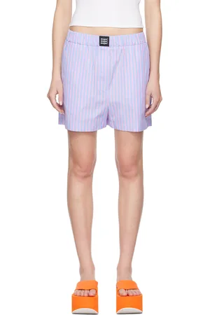 Msgm Blue Striped Shorts