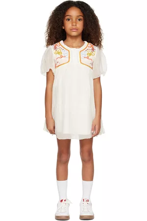 Chloé Girls Dresses - Kids Off-White Embroidered Dress