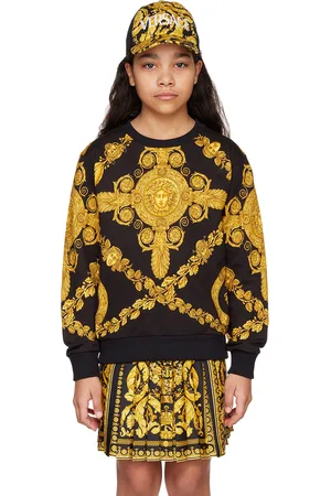 VERSACE Sweatshirts - Kids Black Maschera Baroque Sweatshirt