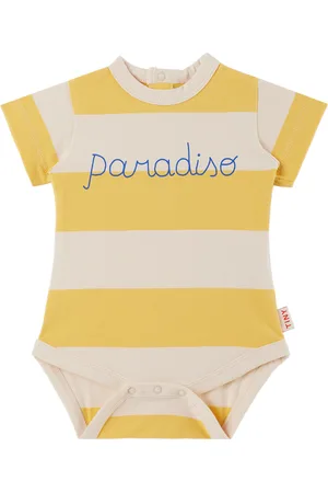 Tiny Cottons Rompers - Baby Beige & Yellow 'Paradiso' Bodysuit