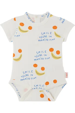Tiny Cottons Rompers - Baby Off-White 'Smile' Bodysuit