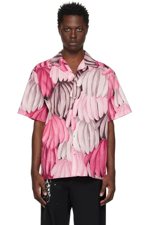 Msgm Men Shirts - Pink Bananas Shirt