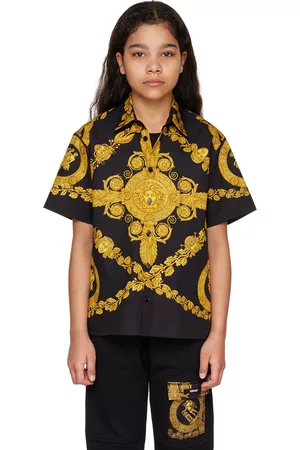 VERSACE Shirts - Kids Black Maschera Baroque Shirt