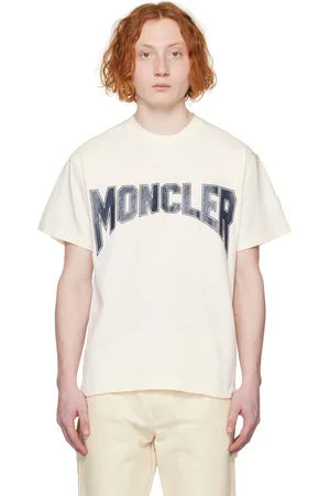 Moncler Men T-shirts - White Printed T-Shirt