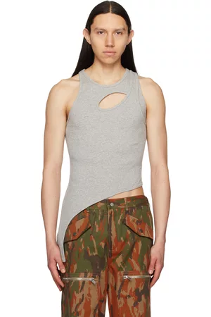 DION LEE Men Tank Tops - Gray Bone Marle Tank Top