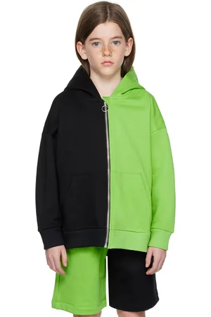 M’A Kids Kids Green & Black Colorblock Hoodie