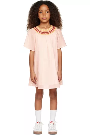 Chloé Girls Dresses - Kids Pink Gathered Dress