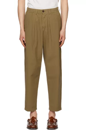Universal Works Men Pants - Brown Pleated Trousers