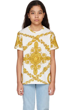 VERSACE Kids White Maschera Baroque T-Shirt
