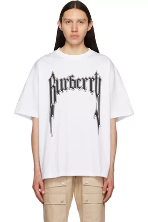 Burberry Men T-shirts - White Printed T-Shirt